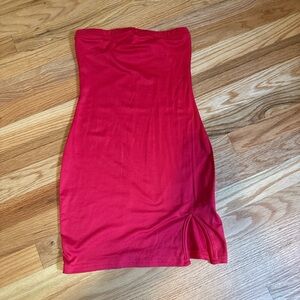Amazon Red Strapless Mini Dress